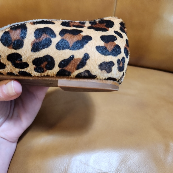 J. Crew Pointed Calf Hair Leopard Flats Size 8.5 - Picture 2 of 9